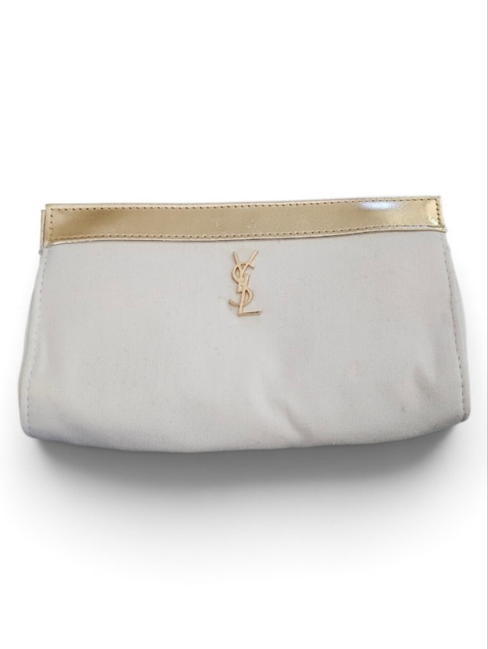 Yves Saint Laurent White/Gold Mini Clutch
